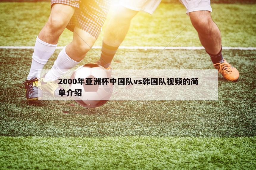 2000年亚洲杯中国队vs韩国队视频的简单介绍